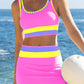 🏖️ Urlaubsangebot: 49% Rabatt 💃 Farbkontrast-Patchwork Nylon Sport-Bikini-Set (3-teilig)