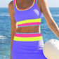 🏖️ Urlaubsangebot: 49% Rabatt 💃 Farbkontrast-Patchwork Nylon Sport-Bikini-Set (3-teilig)