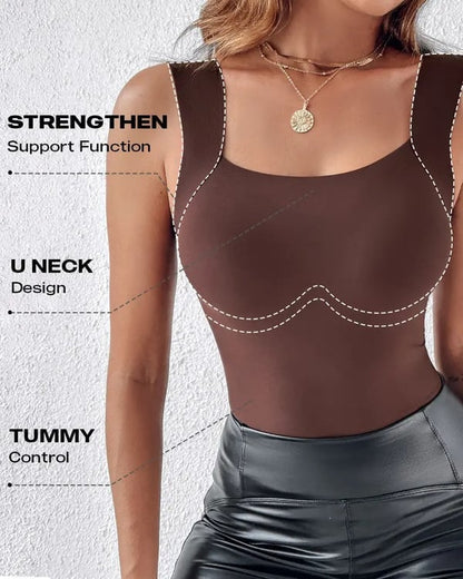 🔥NEUJAHRSANGEBOT £11.99!!⚡60.000+ VERKAUFT!💐Damen-Thermotops mit Rundhalsausschnitt und integriertem BH