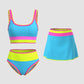 🏖️ Urlaubsangebot: 49% Rabatt 💃 Farbkontrast-Patchwork Nylon Sport-Bikini-Set (3-teilig)