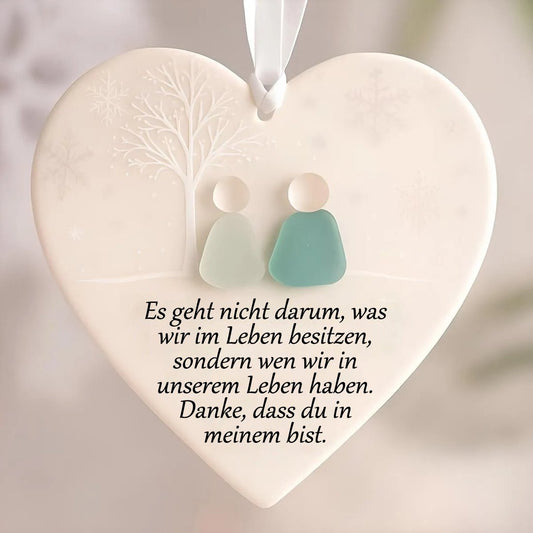 Herzförmige Sea Glass Freundschafts-Deko 🌊✨ Natürlich geformt & liebevoll handgefertigt 💝