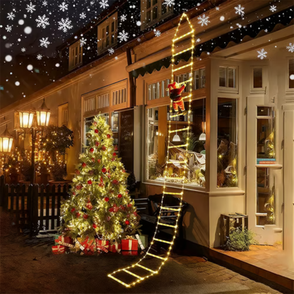 🏆 Weihnachts-Sonderangebot – 49% Rabatt! 🎁✨LED-Weihnachtsleiter mit Santa Claus