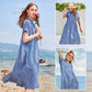 💃Letzter Tag des Ausverkaufs - 50% RABATT💞Damen V-Ausschnitt Revers gestreiftes langes Hemdkleid