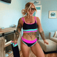 🏖️ Urlaubsangebot: 49% Rabatt 💃 Farbkontrast-Patchwork Nylon Sport-Bikini-Set (3-teilig)