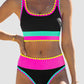 🏖️ Urlaubsangebot: 49% Rabatt 💃 Farbkontrast-Patchwork Nylon Sport-Bikini-Set (3-teilig)