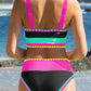 🏖️ Urlaubsangebot: 49% Rabatt 💃 Farbkontrast-Patchwork Nylon Sport-Bikini-Set (3-teilig)