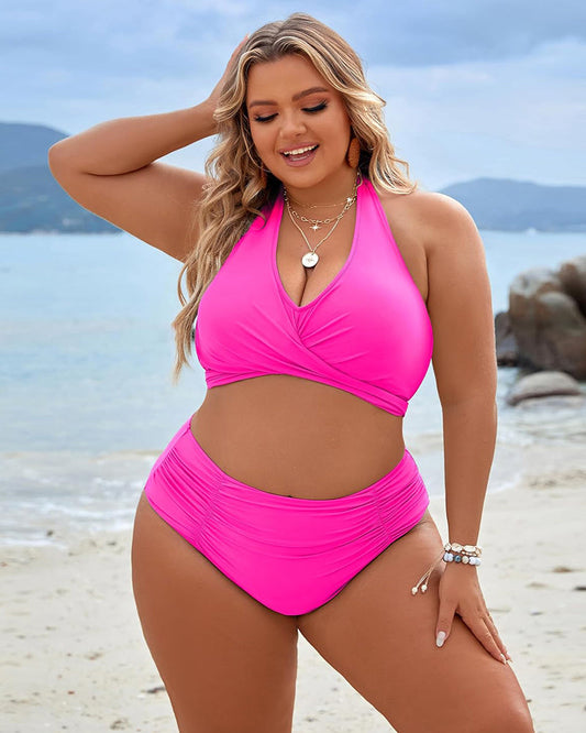 🔥Letzter Tag Spezial Preis €18.99!👙🏝️Bauchkontrolle Badeanzüge Bescheidene Bikini-Sets mit hoher Taille👙