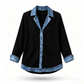 🔥Heißer Verkauf 60% Rabatt✨👚Damen Hemd mit Geripptem Strick & Denim Mix - Lässiger Chic für jeden Tag🎁