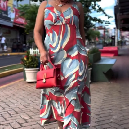 Women's Casual Printed Spaghetti Strap Dress