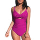 Solid Color Cutout One-Piece Swimsuit