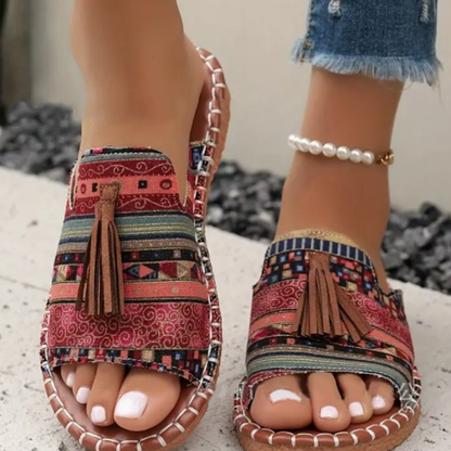 🌸💐2025 Neu Sommer Bohemian Print Damen Sandalen💥💥Befristetes Angebot: 50% Rabatt auf Bestellungen