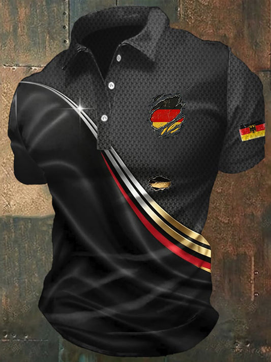 ✨️Herren-Fußballfan-Shirt aus Deutschland mit Print und kurzen Ärmeln