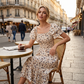 🔥Letzter Tag 50% RABATT🔥Women's Square Neck Smocked Floral Midi Dress